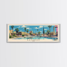 Carregar imagem no visualizador da galeria, Baghdad, Iraq Panoramic Canvas Print, Baghdad, Iraq Painting, Iraq Art, Baghdad Travel Poster, Travel Art, Housewarming Gift
