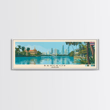 Load image into Gallery viewer, Bangkok, Thailand Panoramic Canvas Print, Bangkok, Thailand Painting, Thailand Art, Bangkok Travel Poster, Travel Art, Living Room Painting
