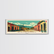 Load image into Gallery viewer, Benito Juarez, Mexico Panoramic Canvas Print, Benito Juarez, Mexico Painting, Mexico Art, Benito Juarez Travel Poster, Travel Art, Living Room Painting
