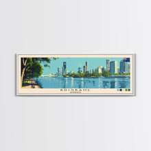 Load image into Gallery viewer, Brisbane, Australia Panoramic Canvas Print, Brisbane, Australia Painting, Australia Art, Brisbane Travel Poster, Travel Art, Living Room Painting
