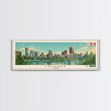 Carregar imagem no visualizador da galeria, Calgary, Canada Panoramic Canvas Print, Calgary, Canada Painting, Canada Art, Calgary Travel Poster, Travel Art, Guest Room Painting
