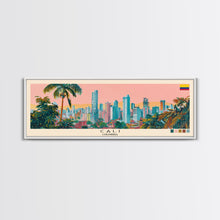 Carregar imagem no visualizador da galeria, Cali, Colombia Panoramic Canvas Print, Cali, Colombia Painting, Colombia Art, Cali Travel Poster, Travel Art, Vacation Gift
