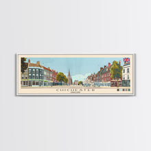 Cargar imagen en el visor de la galería, Chichester, England Panoramic Canvas Print, Chichester, England Painting, England Art, Chichester Travel Poster, Travel Art, Housewarming Gift
