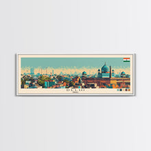 Load image into Gallery viewer, Delhi, India Panoramic Canvas Print, Delhi, India Painting, India Art, Delhi Travel Poster, Travel Art, Guest Room Painting
