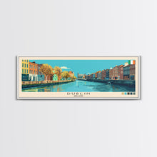 Load image into Gallery viewer, Dublin, Ireland Panoramic Canvas Print, Dublin, Ireland Painting, Ireland Art, Dublin Travel Poster, Travel Art, Guest Room Painting
