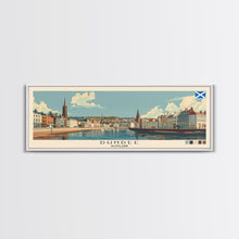 Load image into Gallery viewer, Dundee, Scotland Panoramic Canvas Print, Dundee, Scotland Painting, Scotland Art, Dundee Travel Poster, Travel Art, Vacation Gift
