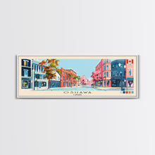 Load image into Gallery viewer, Oshawa, Canada Panoramic Canvas Print, Oshawa, Canada Painting, Canada Art, Oshawa Travel Poster, Travel Art, Housewarming Gift
