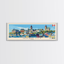 Load image into Gallery viewer, Quebec City, Canada Panoramic Canvas Print, Quebec City, Canada Painting, Canada Art, Quebec City Travel Poster, Travel Art, Vacation Gift
