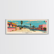 Load image into Gallery viewer, Tijuana, Mexico Panoramic Canvas Print, Tijuana, Mexico Painting, Mexico Art, Tijuana Travel Poster, Travel Art, Housewarming Gift
