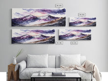 Load image into Gallery viewer, Framed Canvas Print of Majestic Mountain Landscape | Vibrant Hues | Watercolor Painting | Ready-to-Hang | Home Decor
