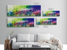 Load image into Gallery viewer, Framed Canvas Print of Colorful Wild Flower Field - Gallery-Wrapped Artwork - Ready to Hang - High Quality Artwork - Panoramic Art
