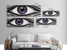 Carregar imagem no visualizador da galeria, Big Eye Art, Line Art Print, Canvas Print, Eye Canvas Art, Eye Art Original, Framed Art Print, Wall Decor, Panoramic, Wall Art, Canvas Print
