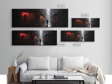Cargar imagen en el visor de la galería, City Canvas Art Print, Asian City Art, Dark Night Street Art, Abstract Urban Art, Large Urban Art, Panoramic, Wall Art, Canvas Print
