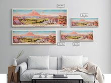 Carregar imagem no visualizador da galeria, Badlands National Park, Panoramic South Dakota Travel Art, National Park Print, Minimalist Travel Art, Midcentury Modern Style Landscape
