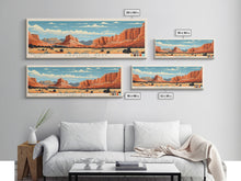 Carregar imagem no visualizador da galeria, Capitol Reef National Park, Panoramic Utah Travel Art, National Park Print, Minimalist Travel Art, Midcentury Modern Style Landscape
