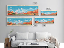 Carregar imagem no visualizador da galeria, Capitol Reef National Park, Panoramic Utah Travel Art, National Park Print, Minimalist Travel Art, Midcentury Modern Style Landscape
