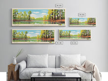 Cargar imagen en el visor de la galería, Congaree National Park, Panoramic South Carolina Travel Art, National Park Print, Minimalist Travel Art, Midcentury Modern Style Landscape
