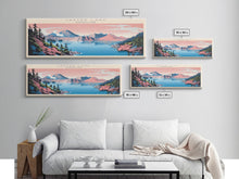 Load image into Gallery viewer, Crater Lake National Park, Panoramic Oregon Travel Art, National Park Print, Minimalist Travel Art, Midcentury Modern Style Landscape
