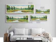 Load image into Gallery viewer, Cuyahoga Valley National Park, Panoramic Ohio Travel Art, National Park Print, Minimalist Travel Art, Midcentury Modern Style Landscape
