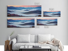 Load image into Gallery viewer, Blue Ridge Mountains Panoramic Wall Art, Bluebridge Mountains National Parkway, Beautiful Cabin Decor, Boho Photography Wall Art Print

