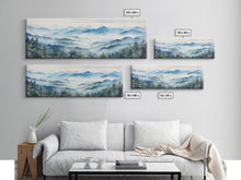 Load image into Gallery viewer, Blue Ridge Mountains National Park Panoramic Watercolor Painting Framed Canvas Print Large Wall Art
