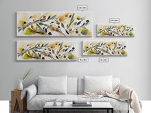 Carregar imagem no visualizador da galeria, Apple Tree Leaves Wall Art, Ready To Hang Canvas Print, Panoramic Art, Floral Arrangement Wall Decor, Above Bed, Above Couch, Above Sofa
