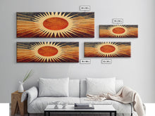 Carregar imagem no visualizador da galeria, Art Deco Sunburst Wall Art, Ready To Hang Canvas Print, Panoramic Art, Art Deco Wall Decor, Above Bed, Above Couch, Above Sofa
