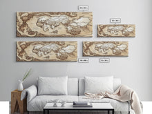 Load image into Gallery viewer, D&amp;D RPG World Map Concept Art, Ready To Hang Canvas Print, Panoramic Art, Extra Wide Wall Decor, Cool Mancave Art, DND
