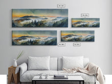 Carregar imagem no visualizador da galeria, Beautiful Watercolor Landscape, Ready To Hang Canvas Print, Panoramic Art, Above Sofa Wall Art
