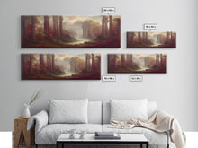 Load image into Gallery viewer, Hazy Forest Fantasy Art, Ready To Hang Canvas Print, Panoramic Art, Fog Covered Forest High Fantasy RPG Concept Art
