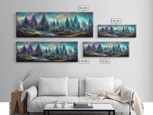 Load image into Gallery viewer, High Fantasy Forest Wall Art, Ready To Hang Canvas Print, Panoramic Art, Fantasy RPG Concept Art
