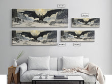 Load image into Gallery viewer, Panoramic Of a Dragon, Framed Canvas Print, Fantasy Decor, Fantasy Dragon Painting

