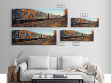 Carregar imagem no visualizador da galeria, Abandoned Train Tracks, Urban Decay Graffiti Photography, Framed Canvas Print, Industrial Loft Decor, Loft Wall Art, Urban Art
