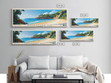 Load image into Gallery viewer, Adventure Bay, Australia Panoramic Beach Print, Vacation Gift, Australia Wall Art, Framed Canvas Print, Framed Beach Painting
