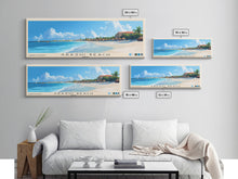 Carregar imagem no visualizador da galeria, Arashi Beach, Aruba Panoramic Print, Vacation Gift, Aruba Wall Art, Beach Painting, Beach Decor, Large Wall Art, Wood Frame Art
