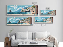 Carregar imagem no visualizador da galeria, Atrani, Italy Panoramic Print, Vacation Gift, Italy Wall Art, Beach Painting, Beach Decor, Beach Or Lakehouse Art
