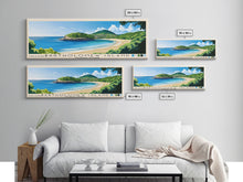 Load image into Gallery viewer, Bartholomew Island, Galapagos, Ecuador Panoramic Beach Print, Vacation Gift, Galapagos, Ecuador Wall Art, Framed Canvas Print, Framed Beach Painting
