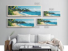 Load image into Gallery viewer, Bentota, Sri Lanka Panoramic Beach Print, Vacation Gift, Sri Lanka Wall Art, Framed Canvas Print, Framed Beach Painting
