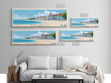 Carregar imagem no visualizador da galeria, Binz Beach, Germany Panoramic Print, Vacation Gift, Germany Wall Art, Beach Painting, Beach Decor, Large Wall Art, Wood Frame Art
