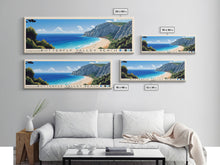 Carregar imagem no visualizador da galeria, Butterfly Valley Beach, Turkey Panoramic Print, Vacation Gift, Turkey Wall Art, Beach Painting, Beach Decor, Large Wall Art, Wood Frame Art
