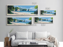 Carregar imagem no visualizador da galeria, Bwanna Beach, Indonesia Panoramic Beach Print, Vacation Gift, Indonesia Wall Art, Framed Canvas Print, Framed Beach Painting
