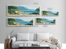 Carregar imagem no visualizador da galeria, Camps Bay Beach, South Africa Panoramic Beach Print, Vacation Gift, South Africa Wall Art, Framed Canvas Print, Framed Beach Painting
