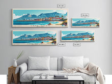 Carregar imagem no visualizador da galeria, Cape Town, South Africa Panoramic Print, Vacation Gift, South Africa Wall Art, Beach Painting, Beach Decor, Large Wall Art, Wood Frame Art
