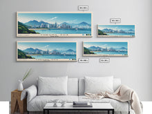 Cargar imagen en el visor de la galería, Cheung Sha, Hong Kong Panoramic Print, Vacation Gift, Hong Kong Wall Art, Beach Painting, Beach Decor, Large Wall Art, Wood Frame Art
