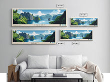 Load image into Gallery viewer, Coron, Philippines Panoramic Print, Vacation Gift, Philippines Wall Art, Beach Painting, Beach Decor, Large Wall Art, Wood Frame Art
