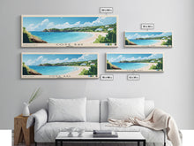 Load image into Gallery viewer, Cove Bay, Anguila Panoramic Beach Print, Vacation Gift, Anguila Wall Art, Framed Canvas Print, Framed Beach Painting
