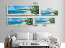 Load image into Gallery viewer, Cozumel, Mexico Panoramic Print, Vacation Gift, Mexico Wall Art, Beach Painting, Beach Decor, Beach Or Lakehouse Art
