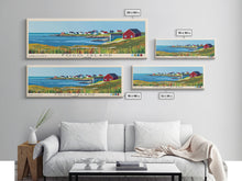 Carregar imagem no visualizador da galeria, Fogo Island, Canada Panoramic Beach Print, Vacation Gift, Canada Wall Art, Framed Canvas Print, Framed Beach Painting

