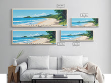 Load image into Gallery viewer, Geribá Beach, Brazil Panoramic Beach Print, Vacation Gift, Brazil Wall Art, Framed Canvas Print, Framed Beach Painting
