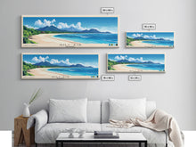 Load image into Gallery viewer, Gili Air, Indonesia Panoramic Beach Print, Vacation Gift, Indonesia Wall Art, Framed Canvas Print, Framed Beach Painting
